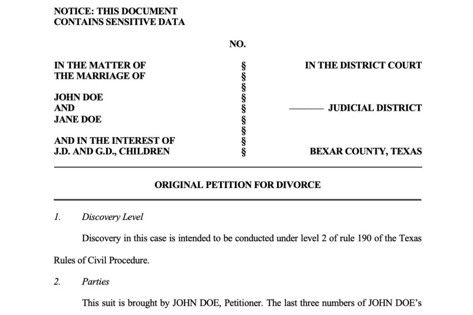 Divorce Petition Download Part As Friends