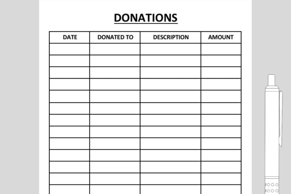 Donation Form Donation Tracker Donation Log Donation Sheet Financial Tracker Printable US Letter Size Digital Download Etsy Israel