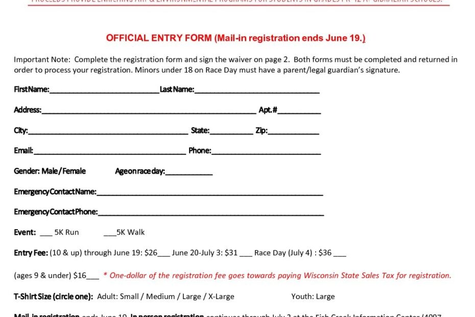 DOWNLOAD A REGISTRATION FORMu003eu003e Door County Hairpin 5k Run And Walk