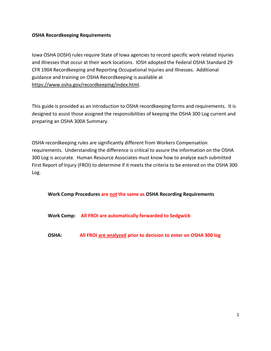 Download Instructions For OSHA Form 300 300A PDF Templateroller