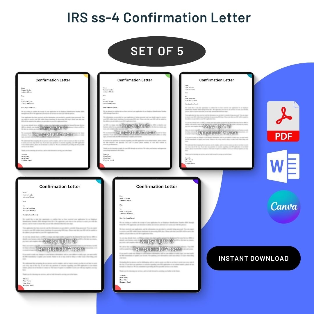 Download IRS SS 4 Confirmation Letter Sample Word Format 