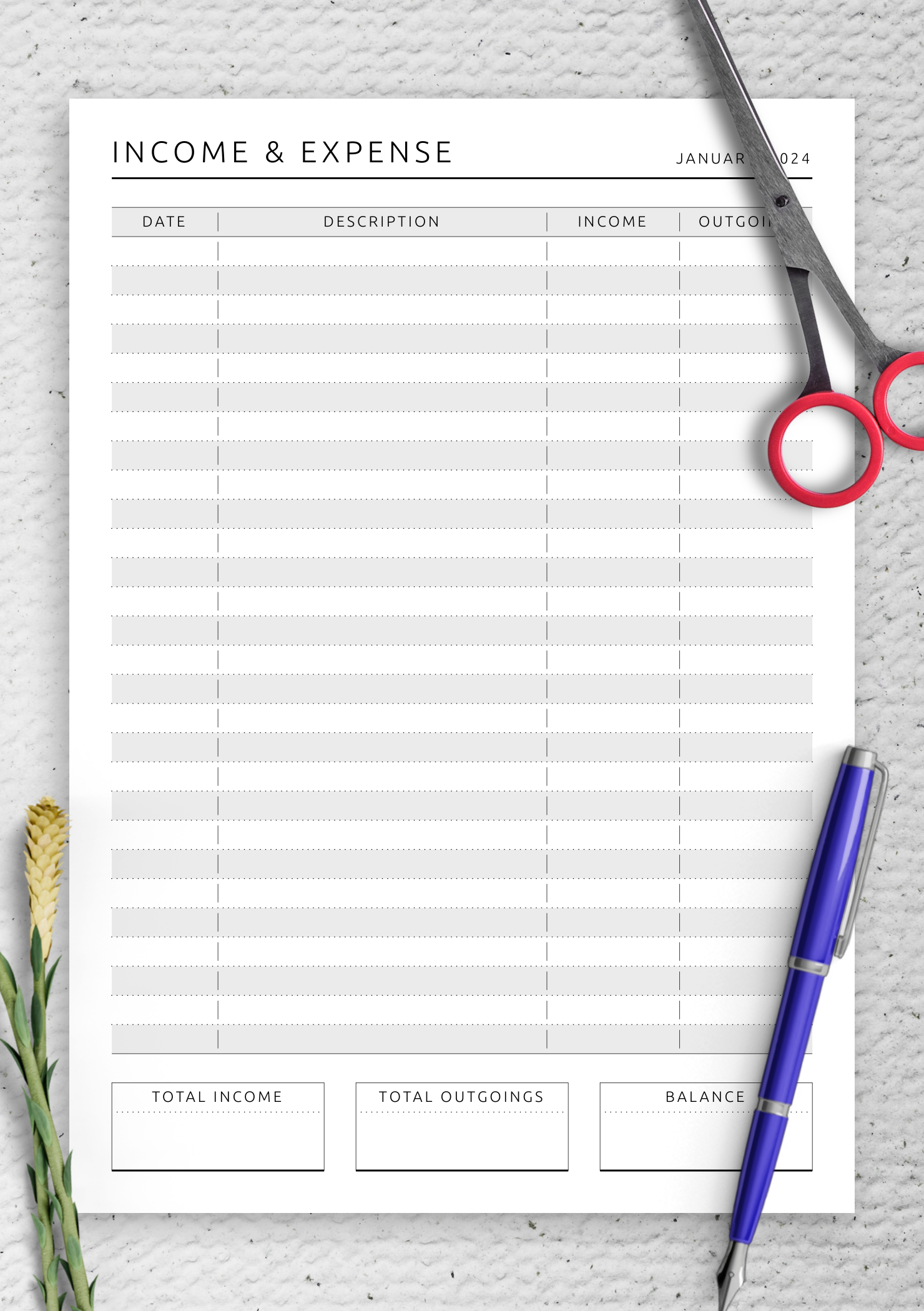 Download Printable Income U0026 Expense Tracker Original Style PDF