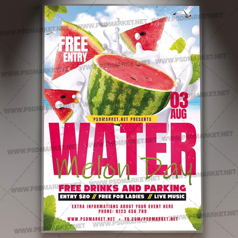 Download Watermelon Day Template Flyer PSD PSDmarket