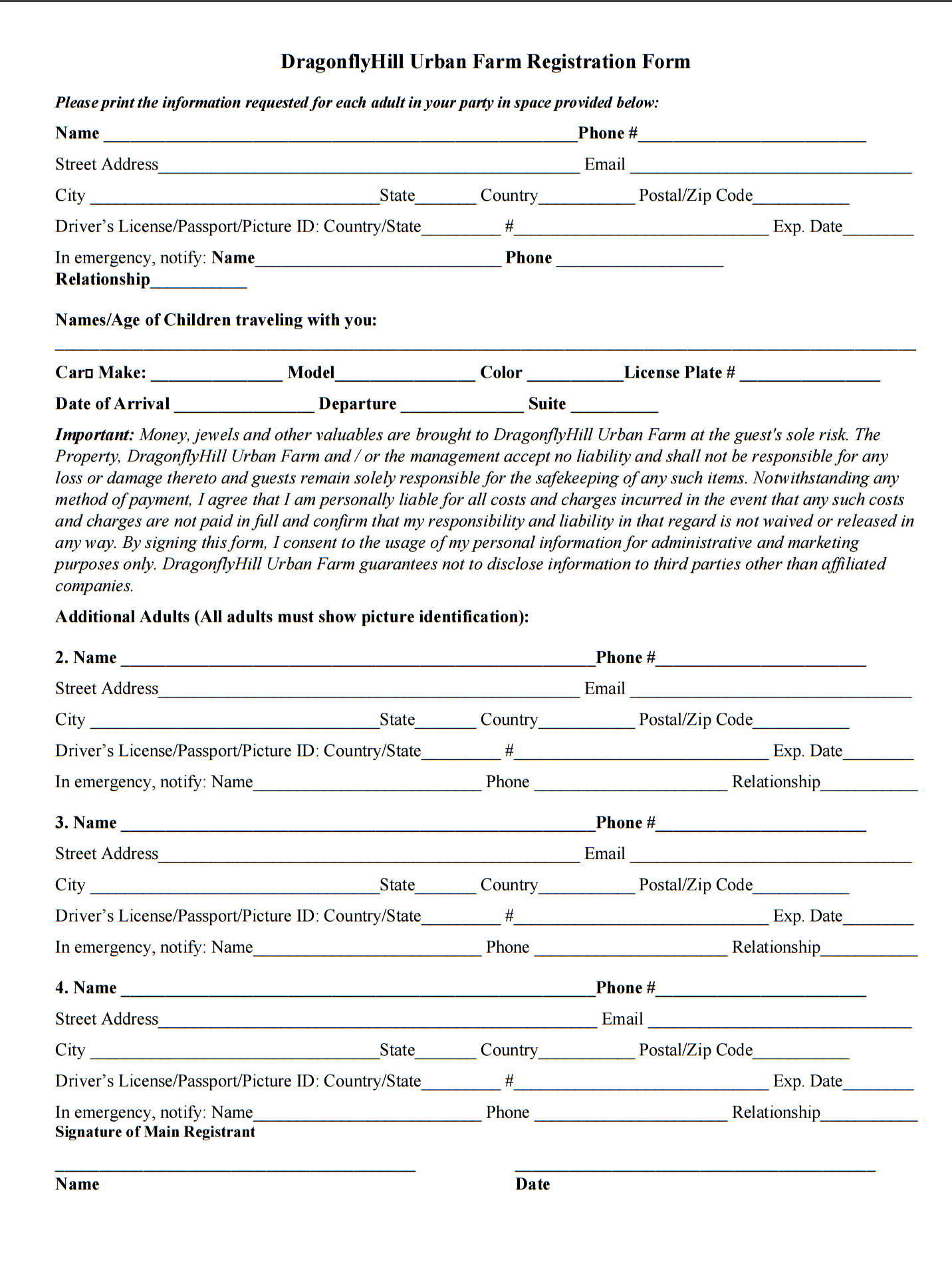 Dragonflyhill registration form DragonflyHill Desert Farm 