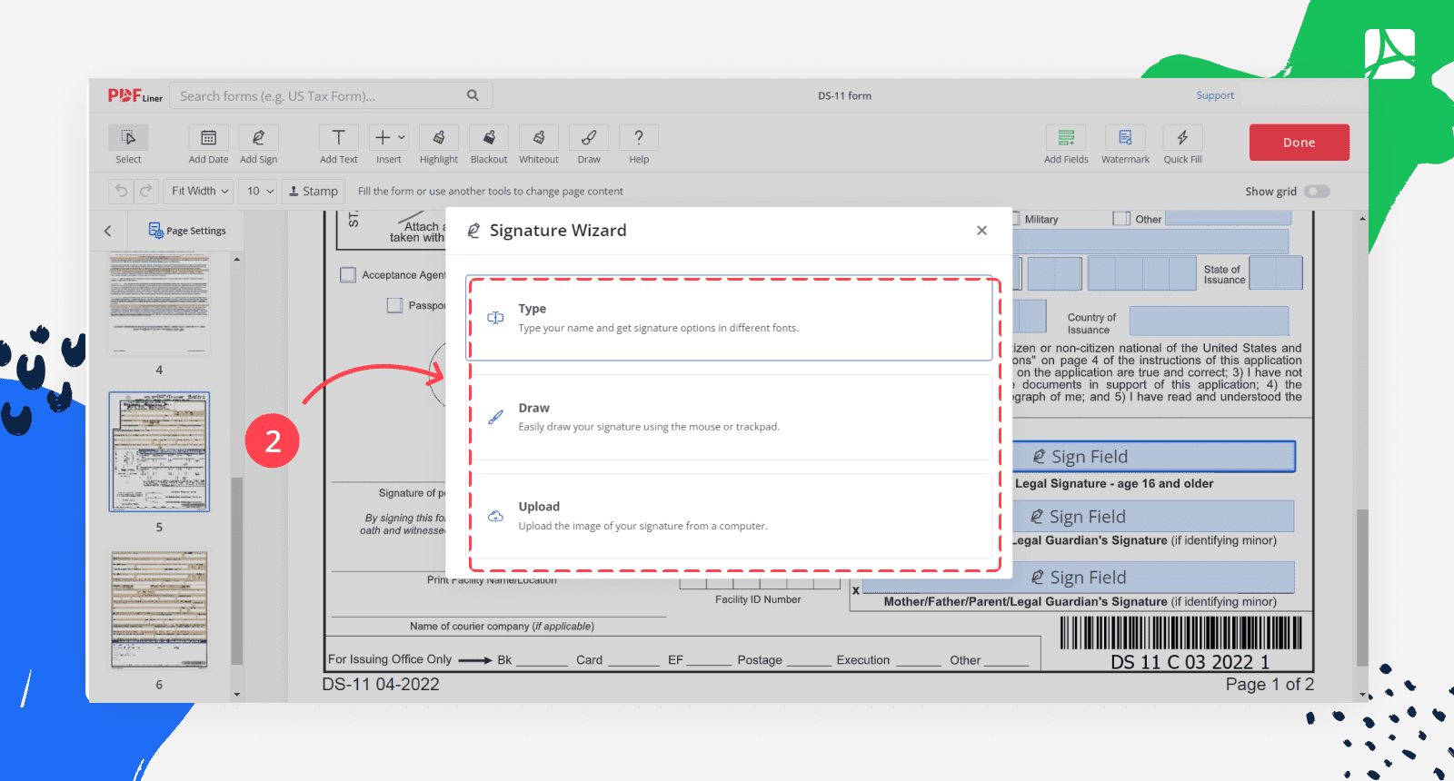 DS 11 Form 2023 Application For New U S Passport PDFLiner