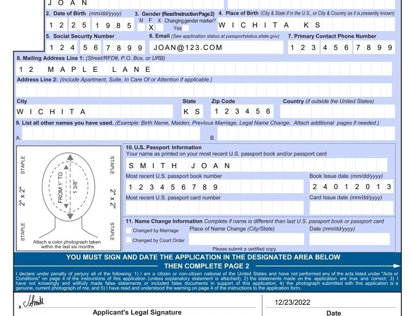 DS 82 Passport Renewal Form How To Fill It Out Examples