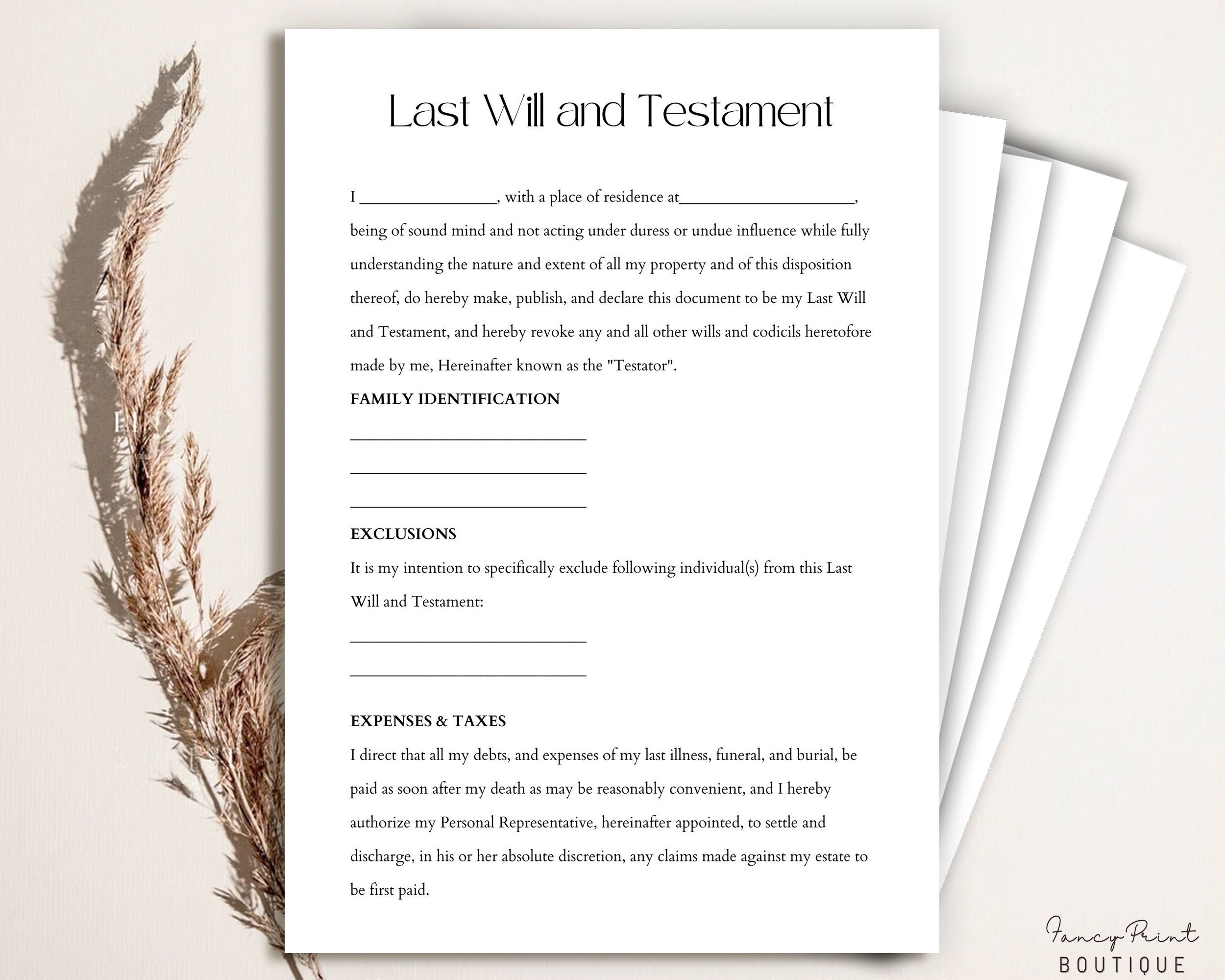 Editable Last Will And Testament Form Last Will And Testament Template Legal Will Template Last Will And Testament Pdf canva Etsy