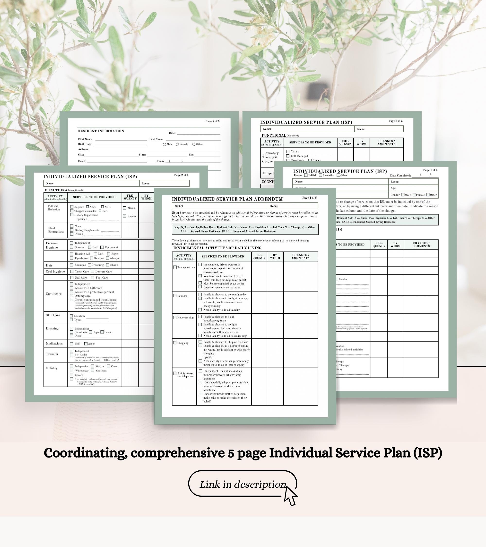 Editable Nursing Home Intake Assessment U0026 Resident Face Sheet 
