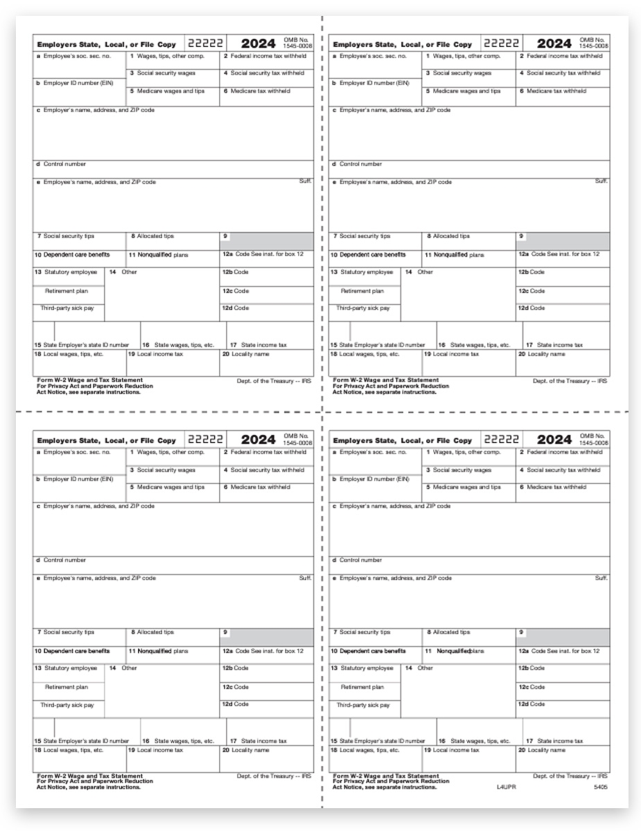 Employer W2 4up Tax Forms Copies 1 U0026 D Discount Tax Forms