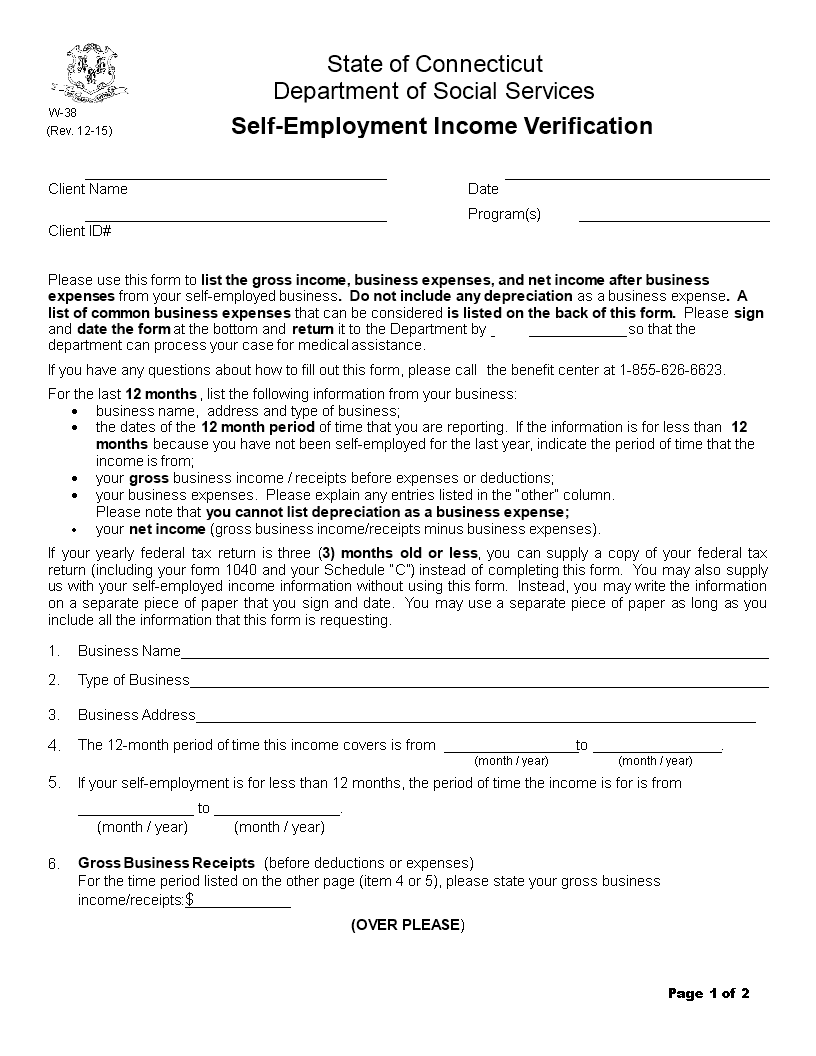 Employment Income Verification Form Templates At 