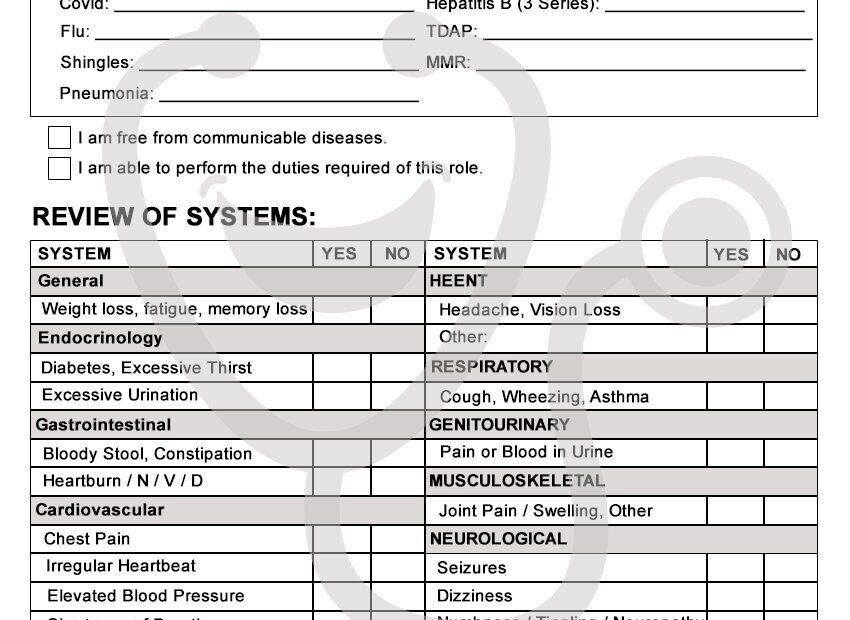 Employment Package Digital 2 Step TB Employment Physical And Interview Questions Vaccine Record For Nurses Etsy
