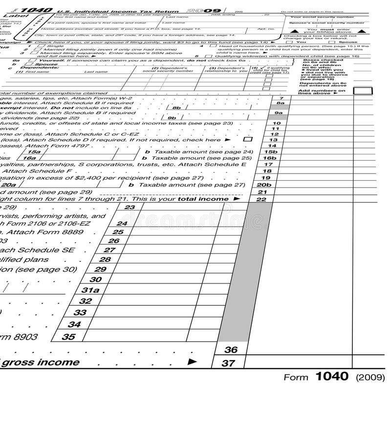 Empty Form 1040 Blank Taxes Stock Photo Image Of Address Federal 12730422
