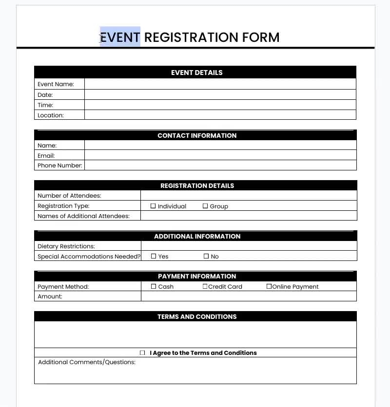 Event Registration Form Template Customizable Registration Form Attendee Details Capture Workshop Registration Form Conference Registration