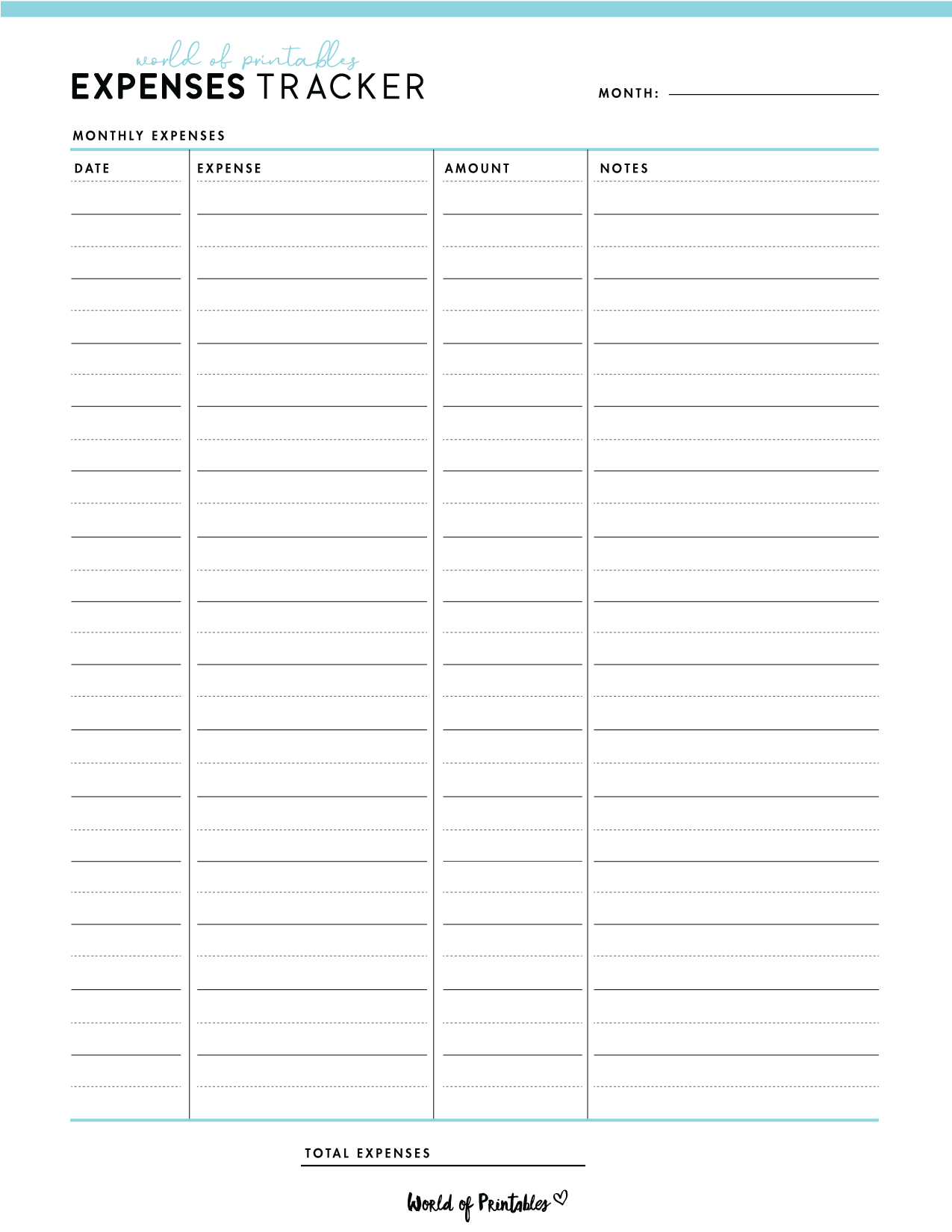 Expense Tracker Templates World Of Printables
