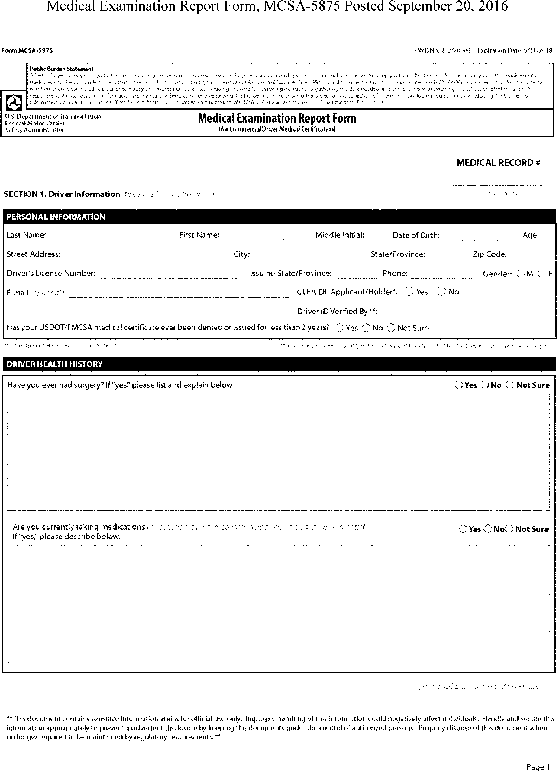 Federal Register Physical Qualifications And Examinations 