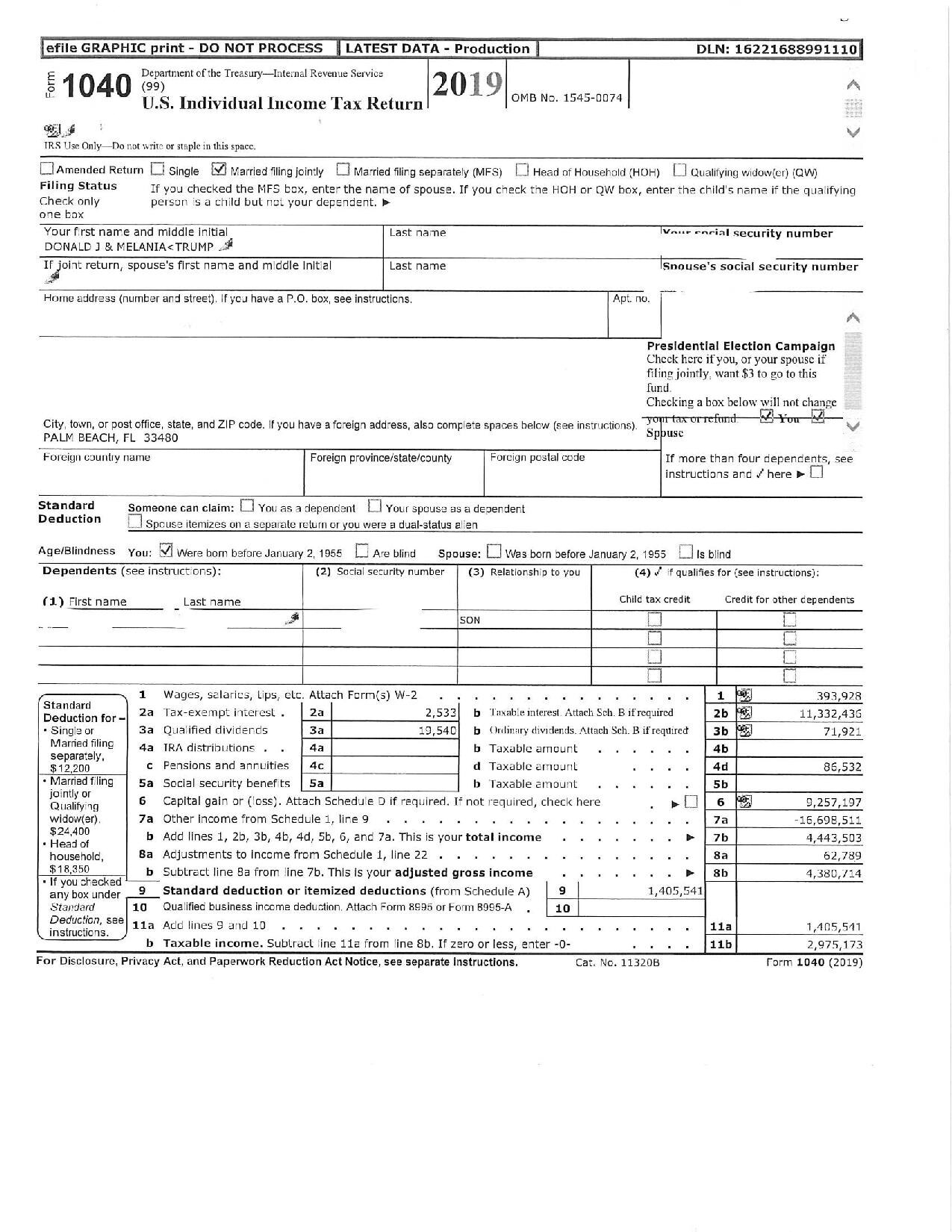 File Donald J Trump Individual Tax Returns Form 1040 2019 1 pdf Wikimedia Commons