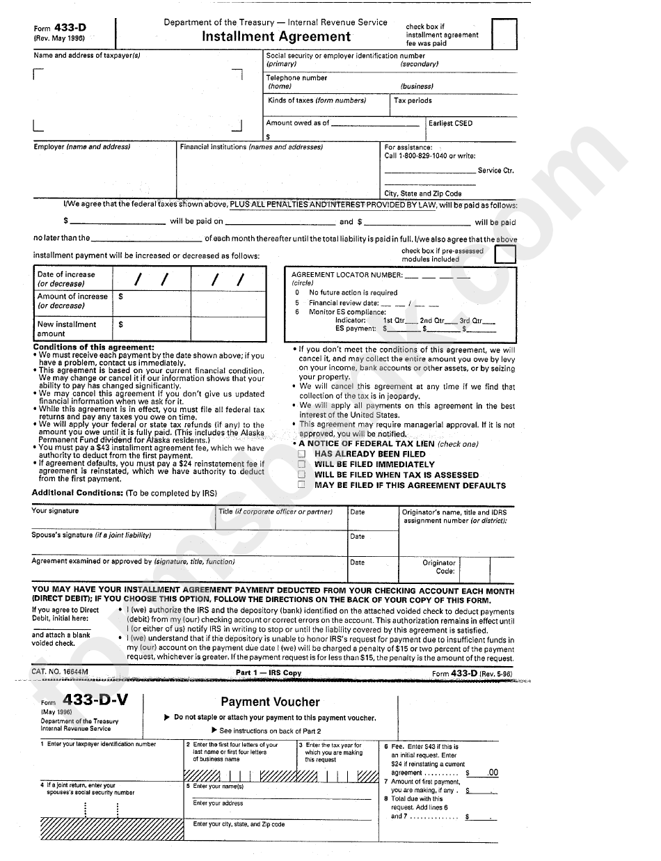 File Form 433 D Online
