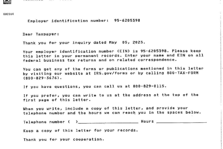 File IRS EIN Verification 147C Letter pdf AYSO Wiki