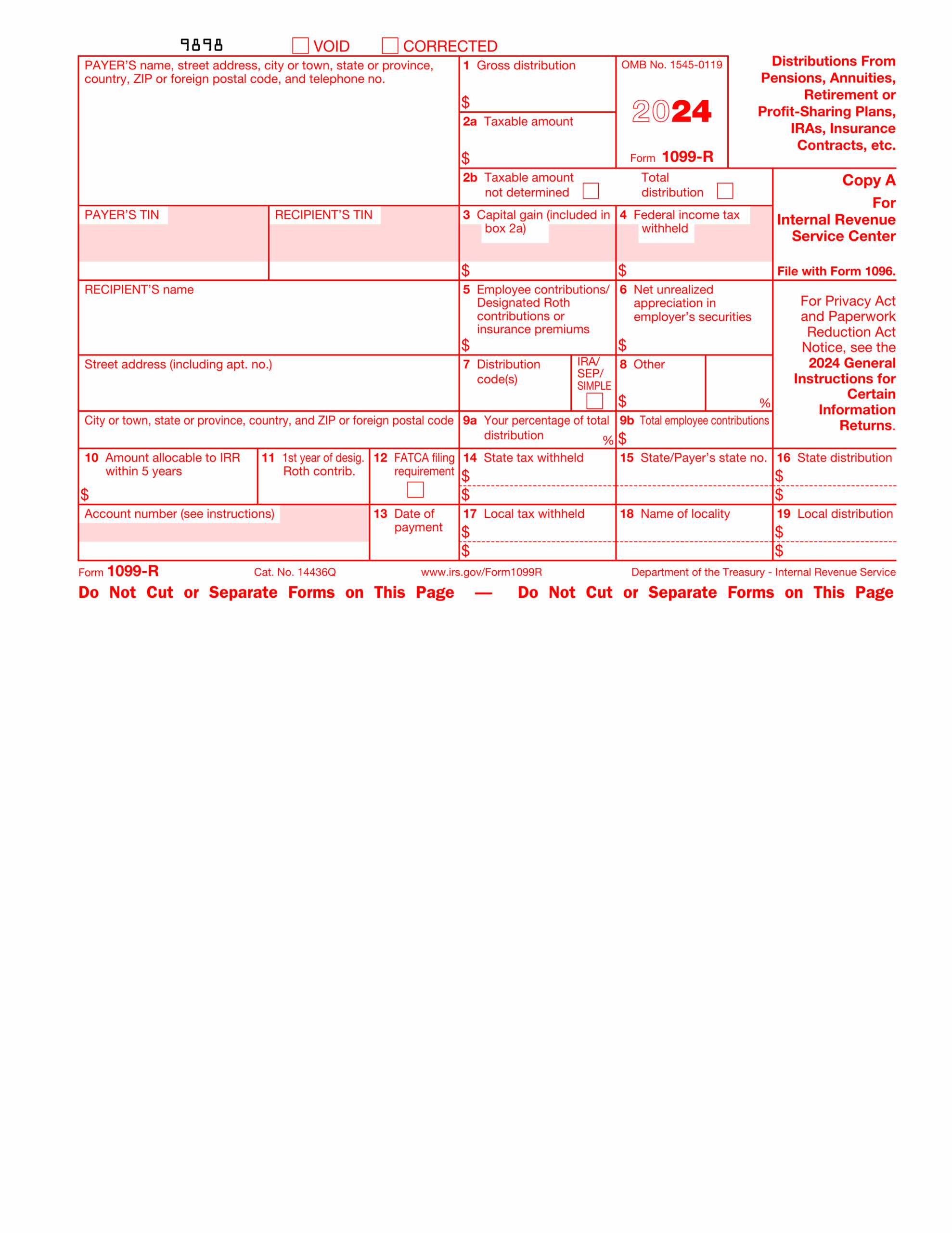 Fill Form 1099 R 2024 2025 Create Edit Forms Online