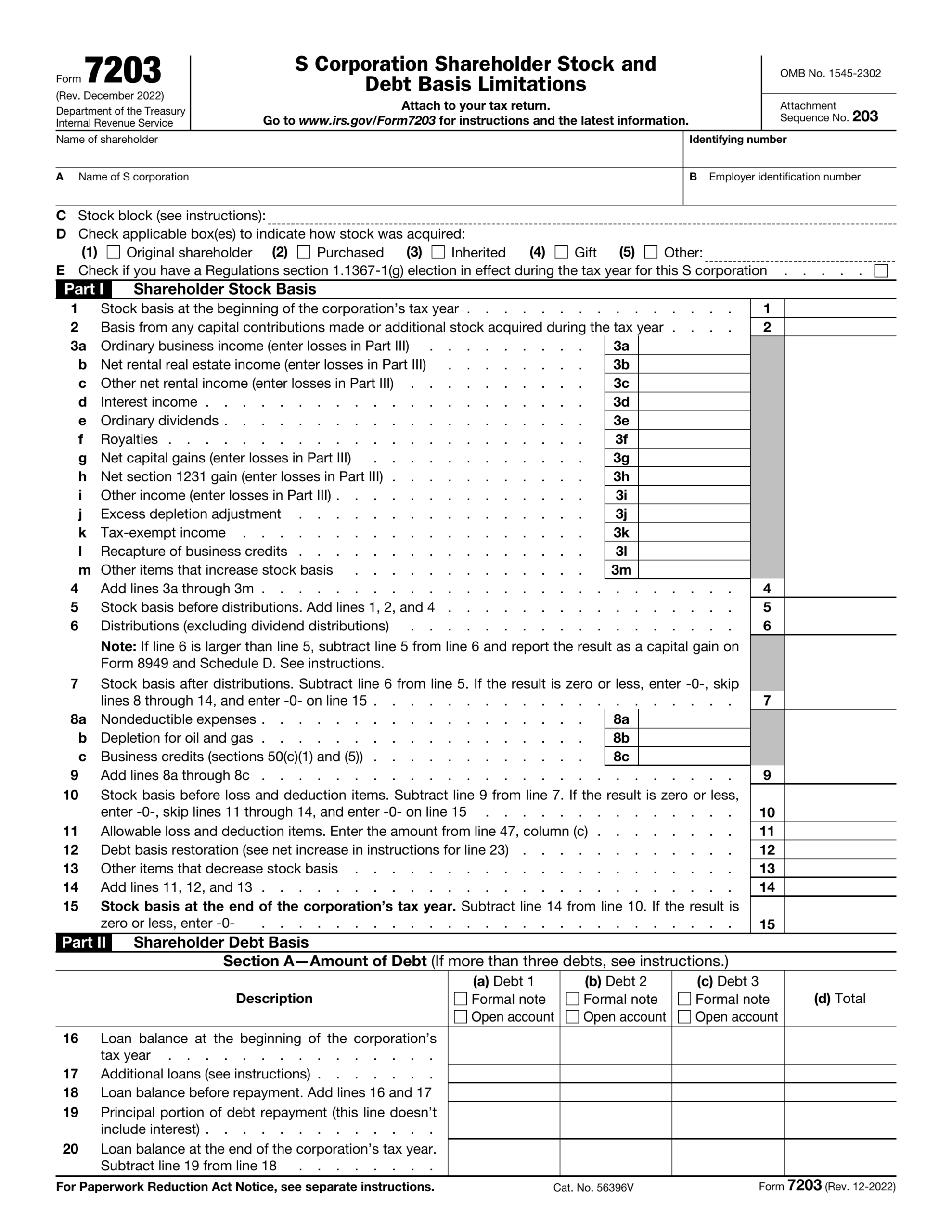 Fill Form 7203 2024 2025 Create Edit Forms Online