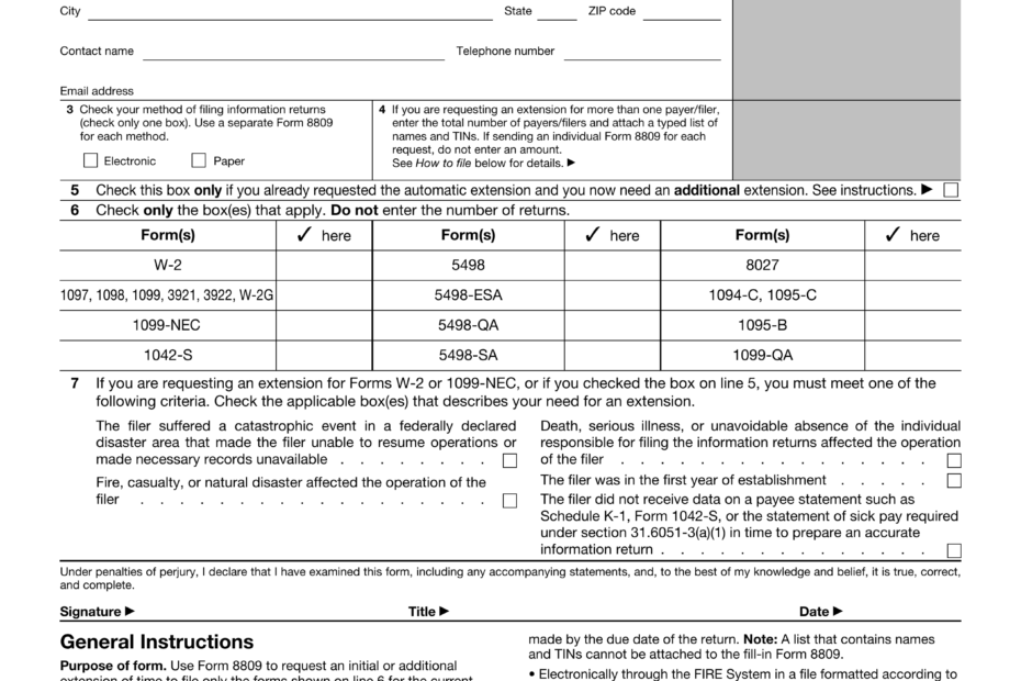 Fill Form 8809 Application For Extension 2024 2025 PDF Guru