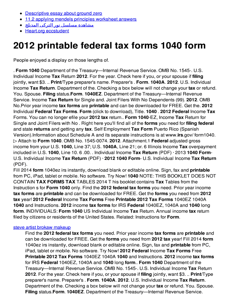 Fillable Online Vold2 Serveblog 2012 Printable Bfederal Tax Forms 1040b 