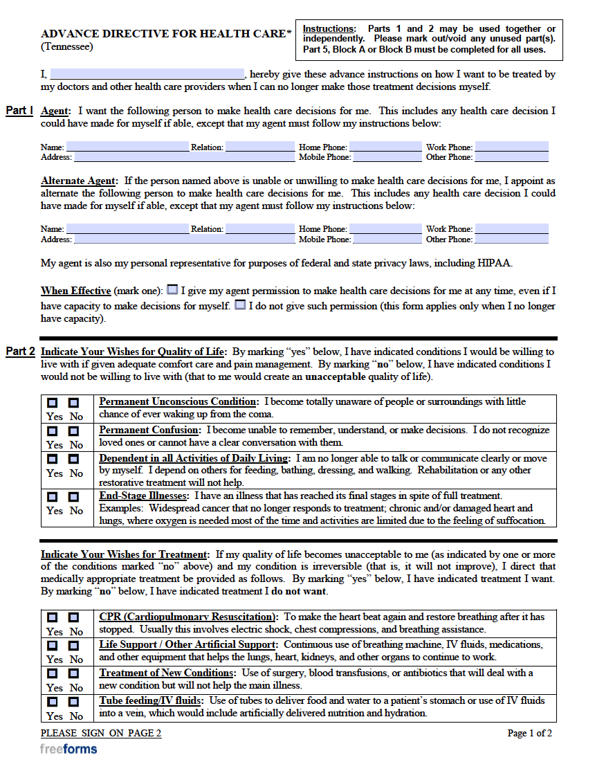 Fillable Tennessee Last Will And Testament Form FREE FormsPal Worksheets Library