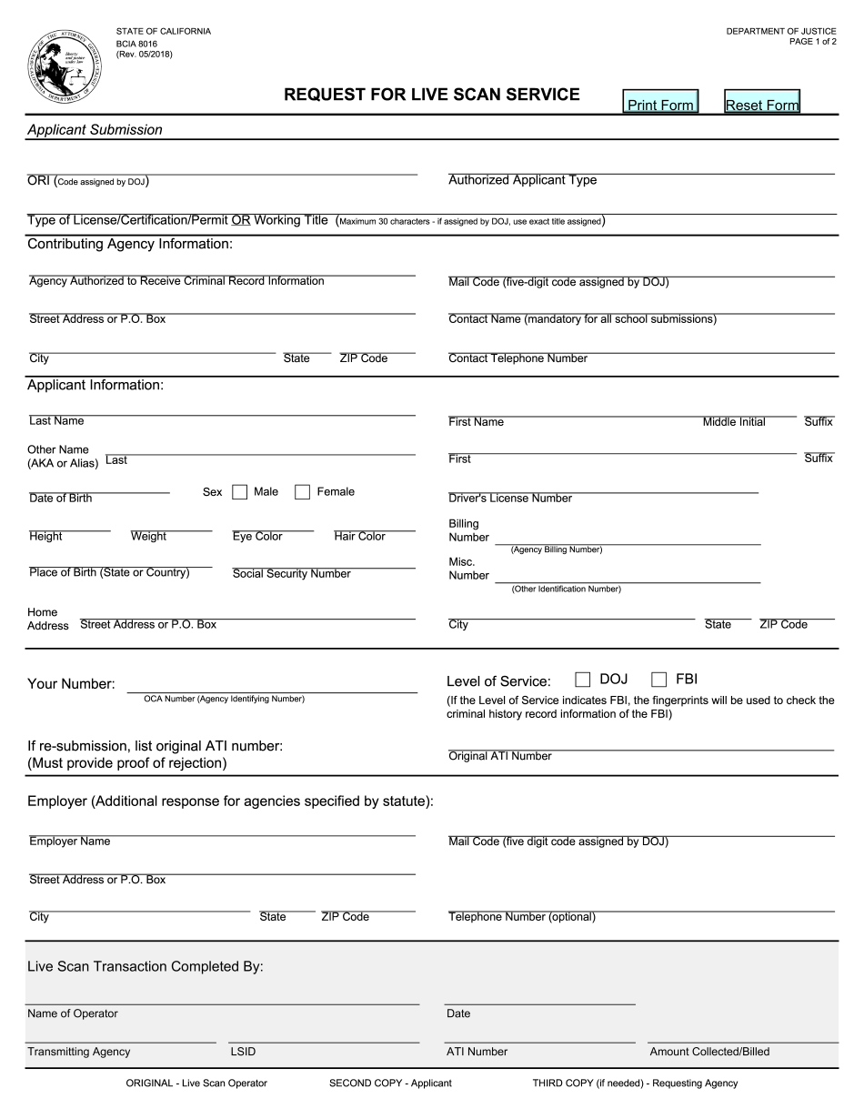 Fingerprint Request Fill Online Printable Fillable Blank