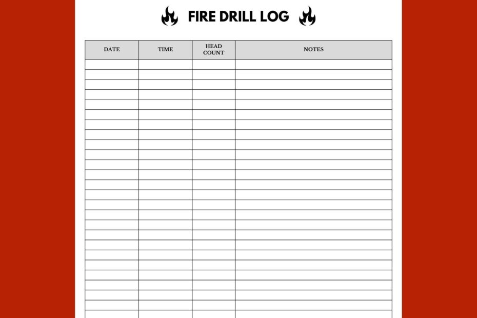 Fire Drill Log 8 5