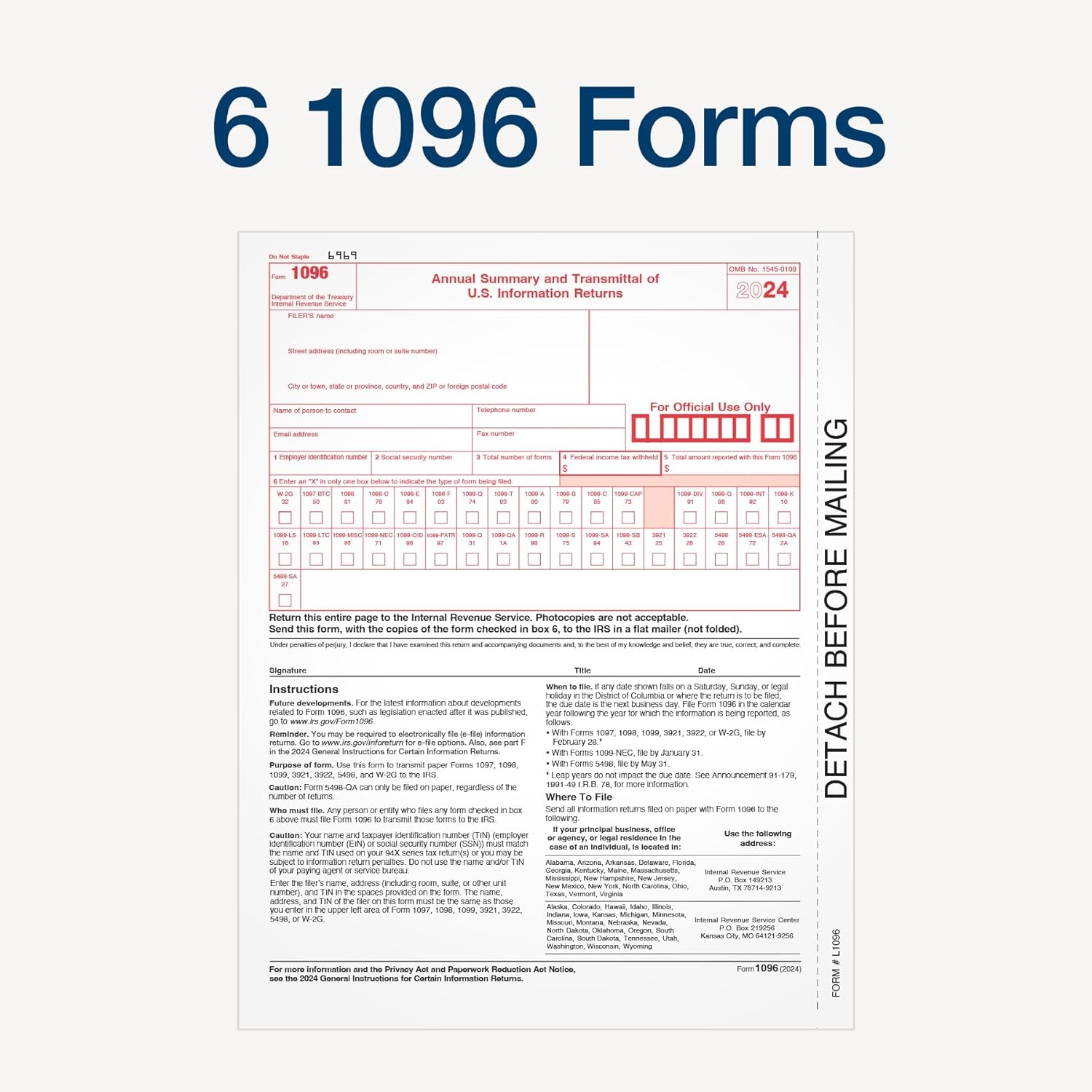 For 2023 Printable 1096 Transmittal 2023 Tax Forms 25 Pack Of 