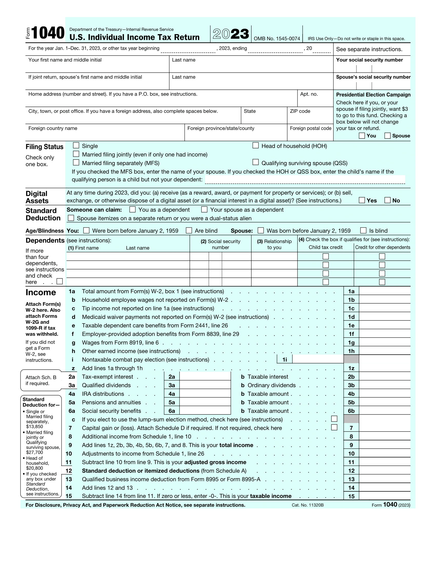 Form 1040 For 2023 Catch Up On Filing Late With Our PDF Editor