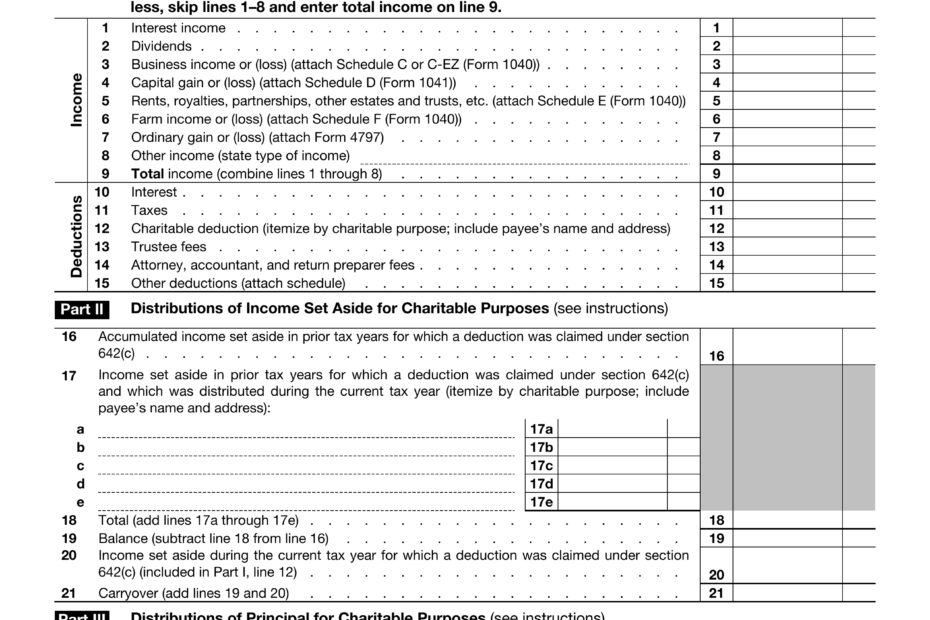 Form 1041 A U S Information Return 2024 2025 Fill PDF Guru