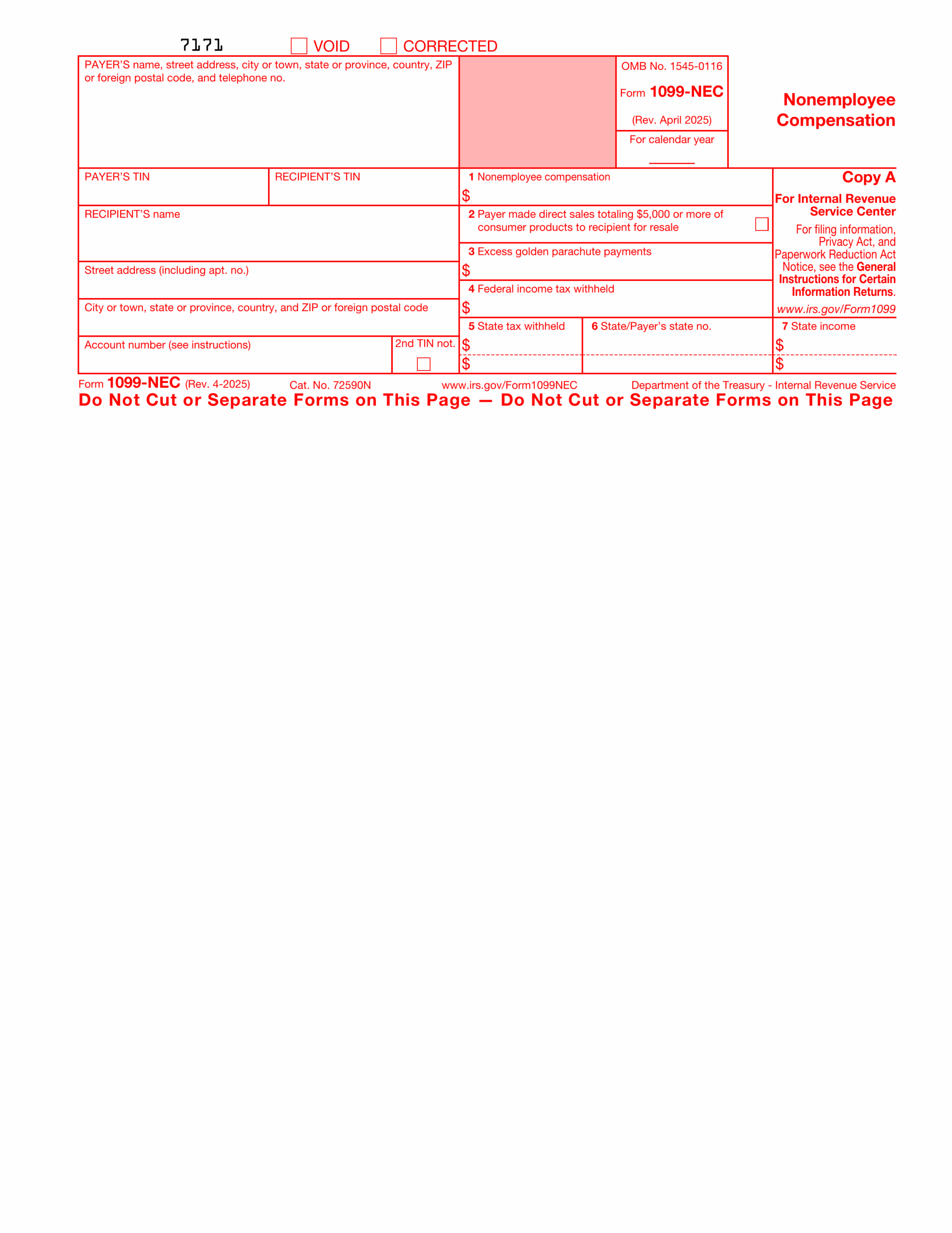 Form 1099 NEC 2024 2025 Fill And Download With Ease PDF Guru