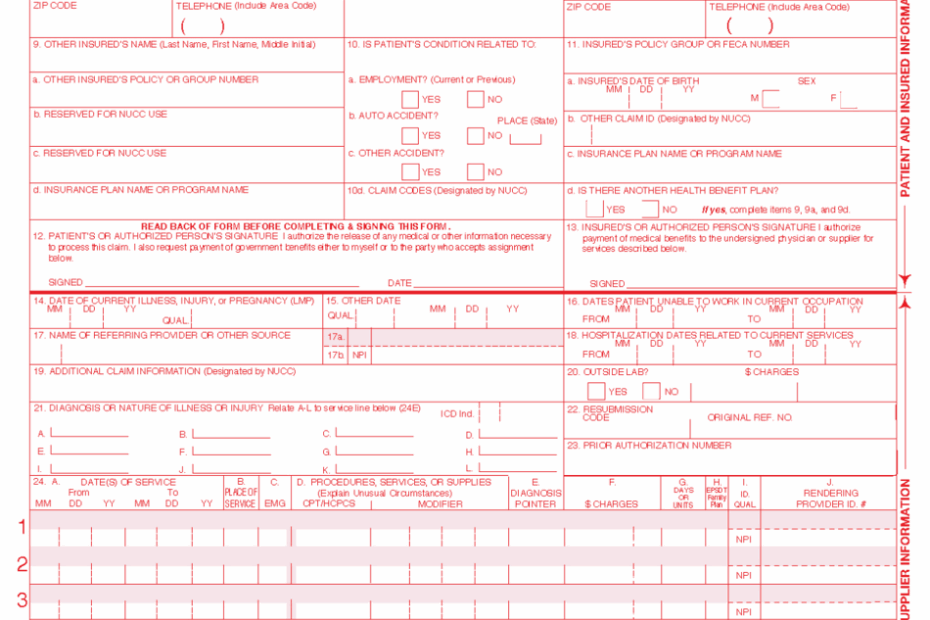 Form 1500 Fill Out Sign Online And Download Fillable PDF Templateroller
