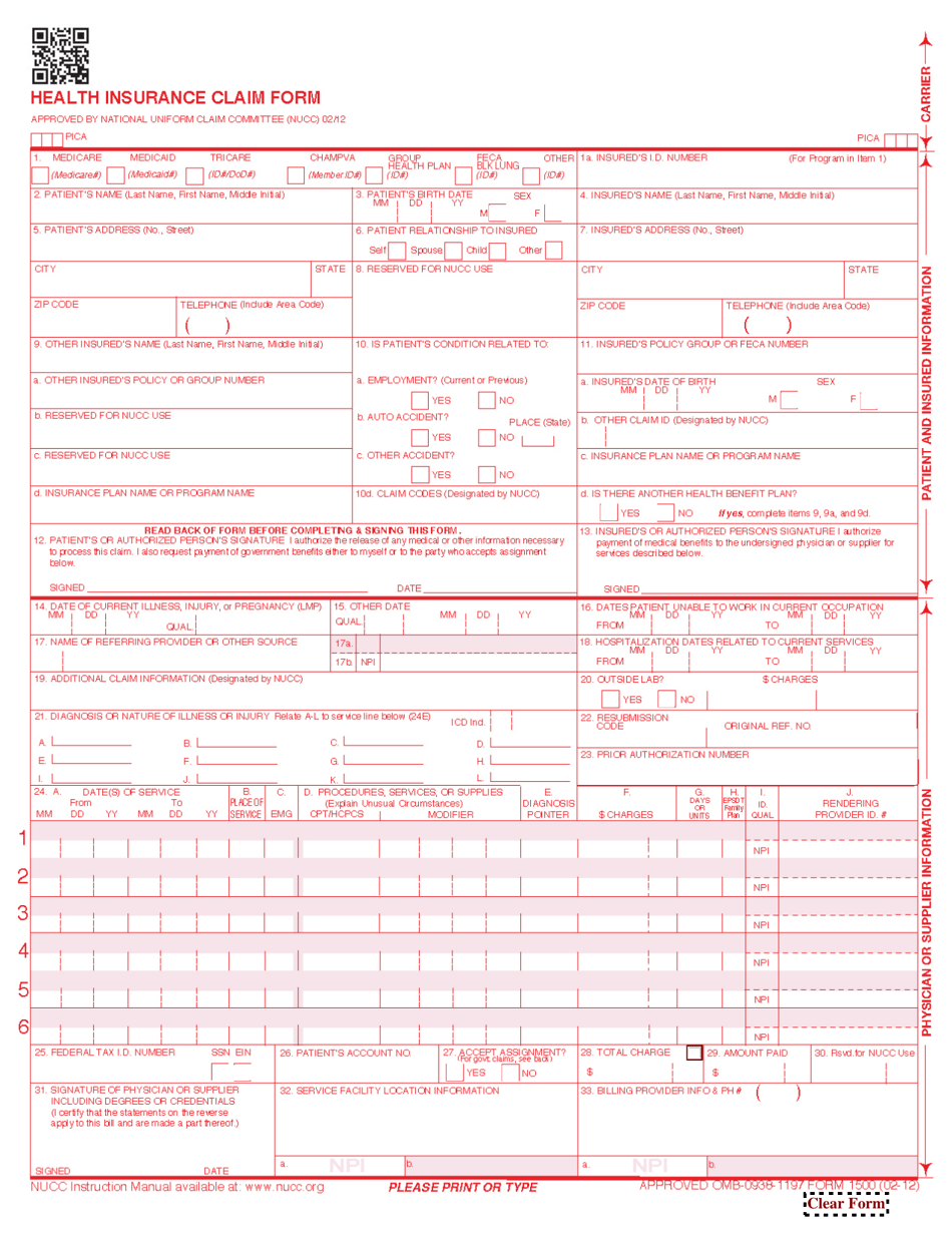 Form 1500 Fill Out Sign Online And Download Fillable PDF Templateroller