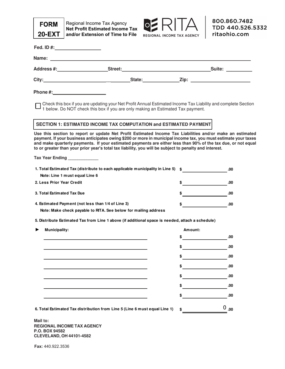 Form 20 EXT Fill Out Sign Online And Download Fillable PDF 
