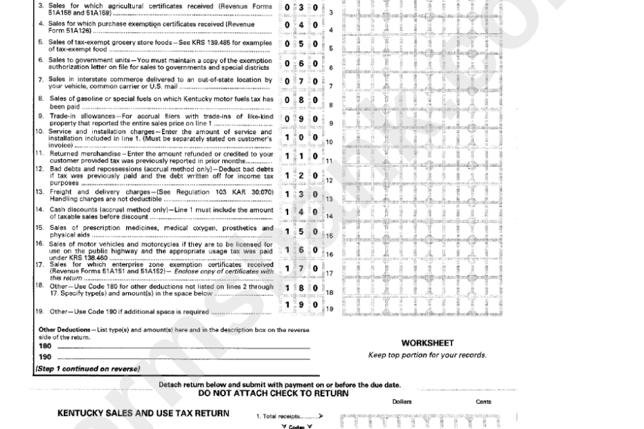 Form 51a102 Kentucky Sales And Use Tax Worksheet Printable Pdf Download