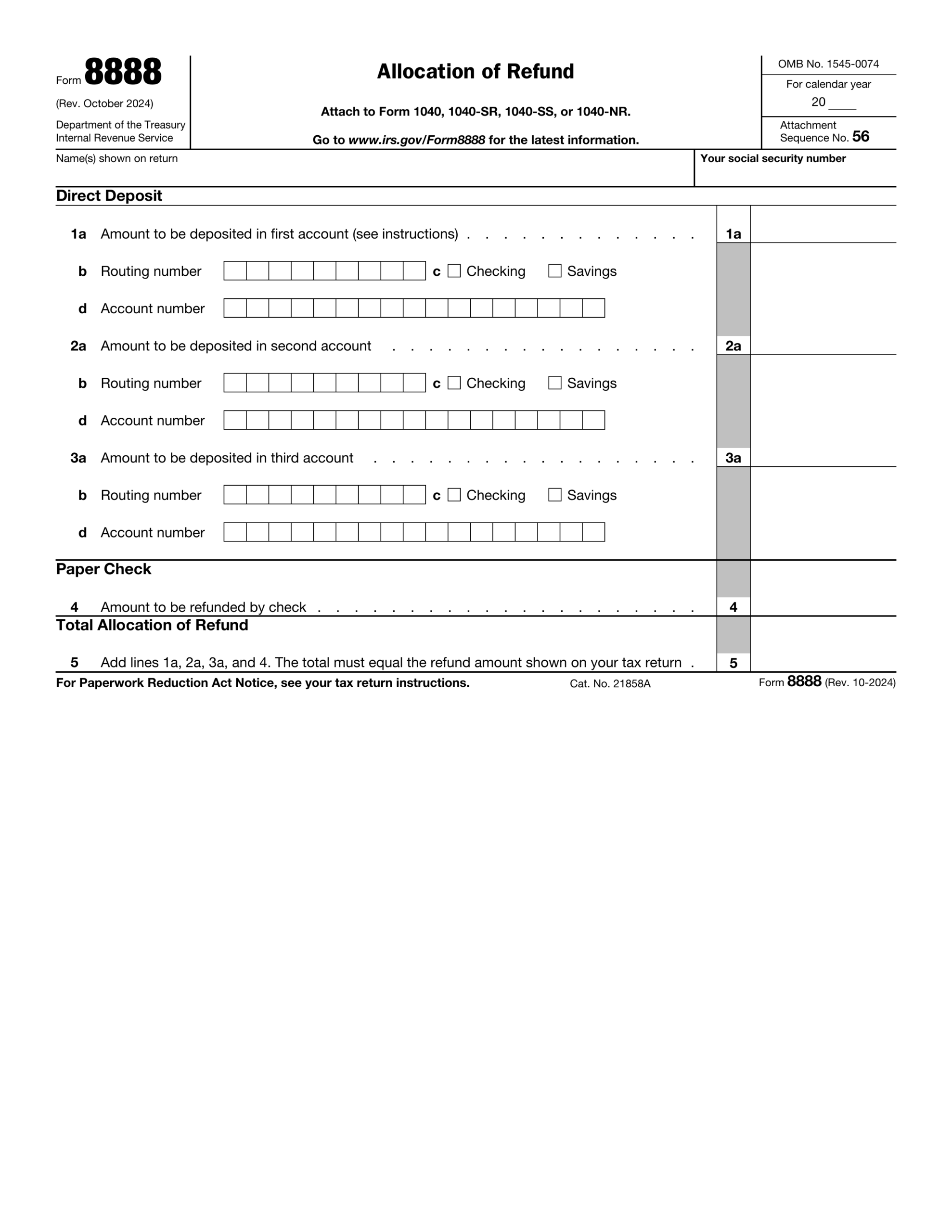 Form 8888 2024 2025 Fill Edit And Download PDF Guru