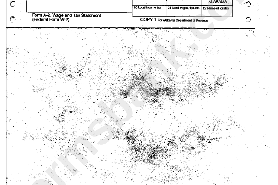 Form A 2 Wage And Tax Statement Alabama Department Of Revenue Printable Pdf Download