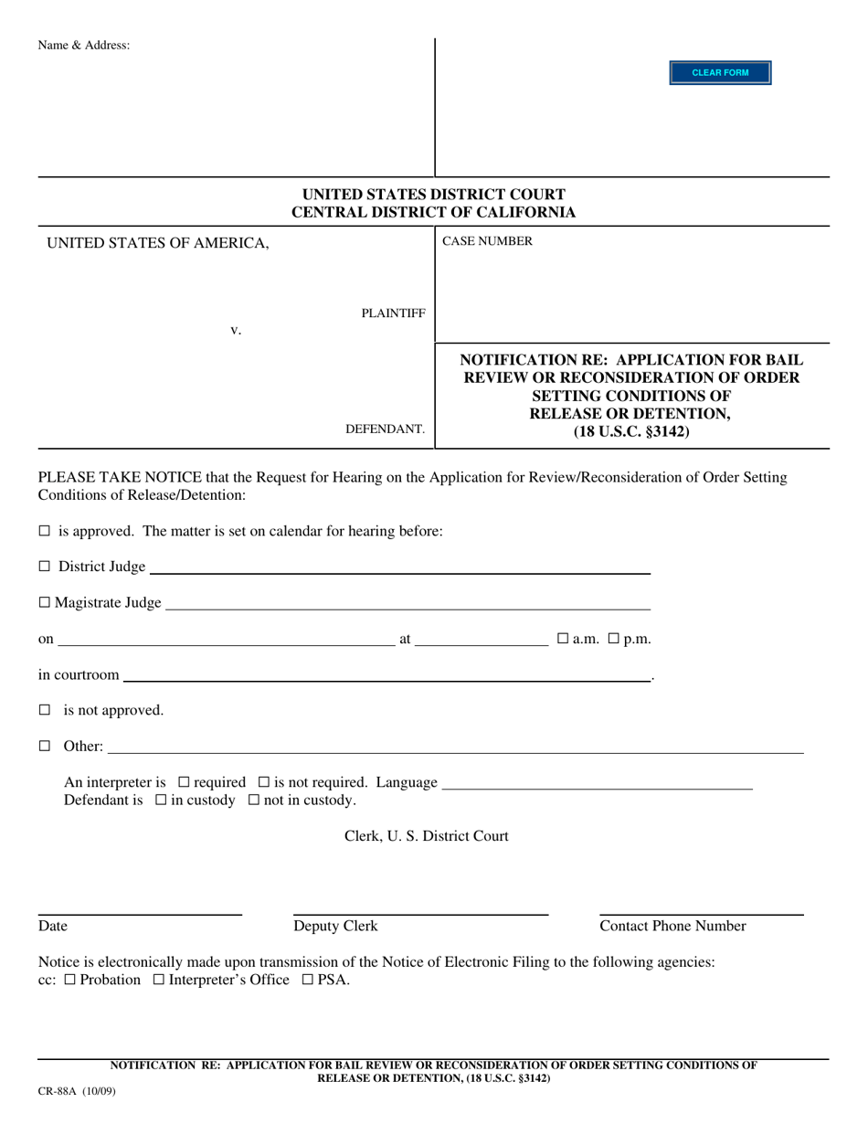 Form CR 88A Fill Out Sign Online And Download Fillable PDF 