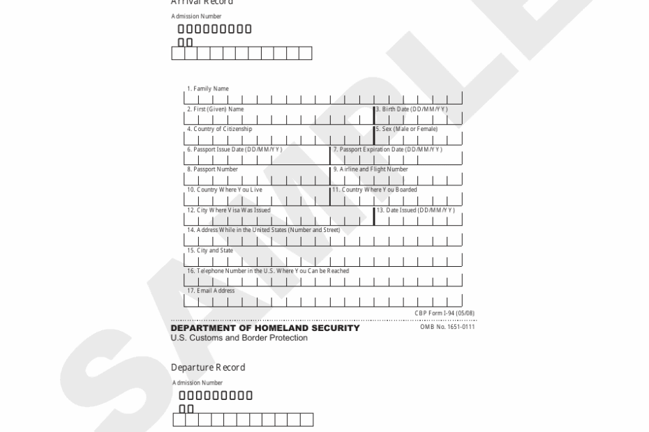 Form I 94 Fill Out Sign Online And Download Printable PDF Templateroller