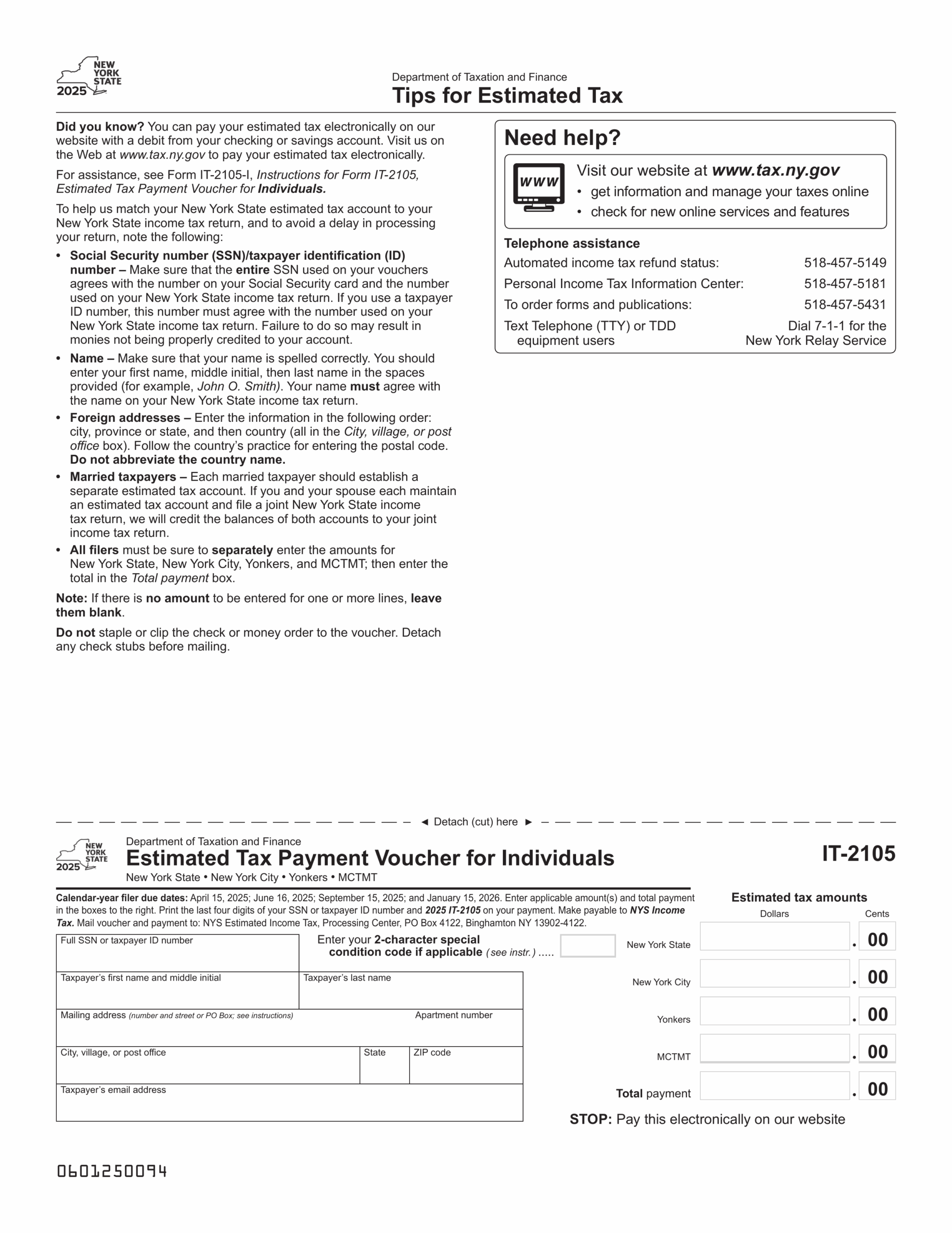 Form IT 2105 2024 2025 Fill Official Forms Online
