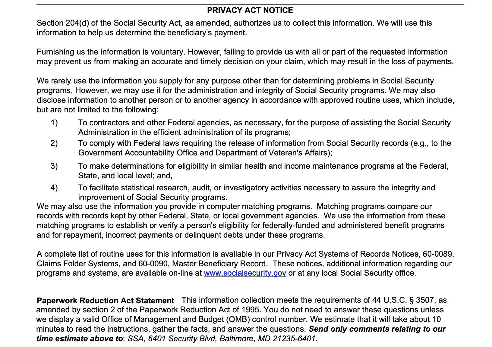 Form SSA 1724 Instructions Claims On Behalf Of A Decedent