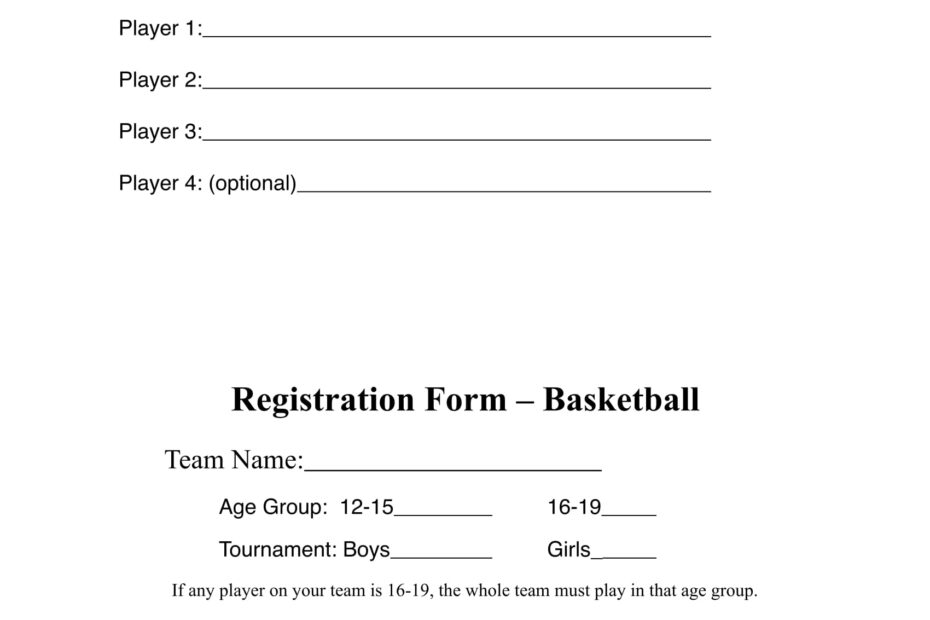 FREE 11 Basketball Registration Forms In PDF MS Word Excel