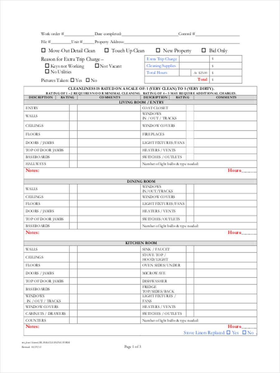 FREE 5 Sample Cleaning Receipt Forms In PDF