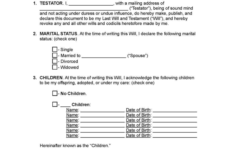 Free Alabama Last Will And Testament Template PDF Word PDF
