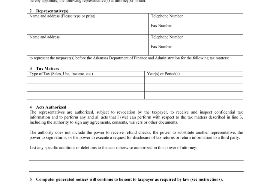 Free Arkansas Power Of Attorney Forms 8 PDF