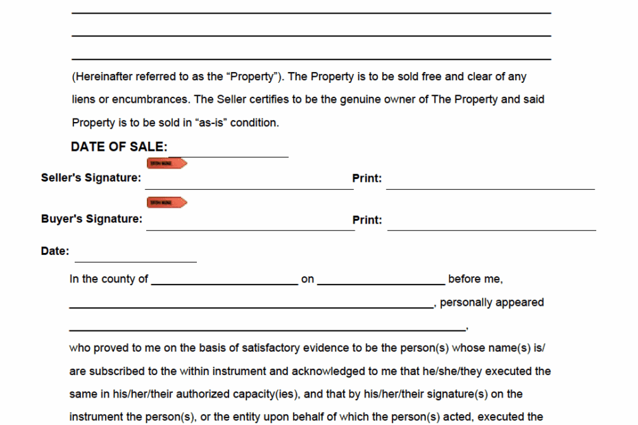 Free As Is Bill Of Sale Form PDF