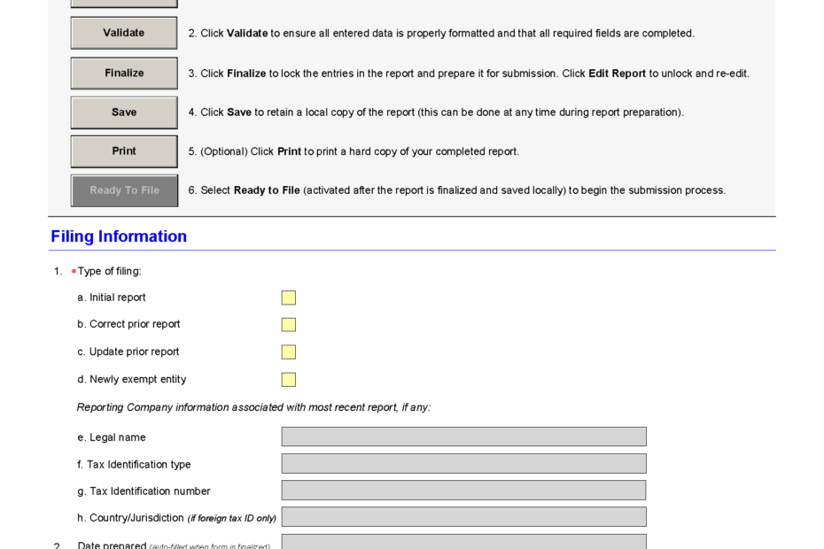 Free Beneficial Ownership Information BOI Report PDF EForms