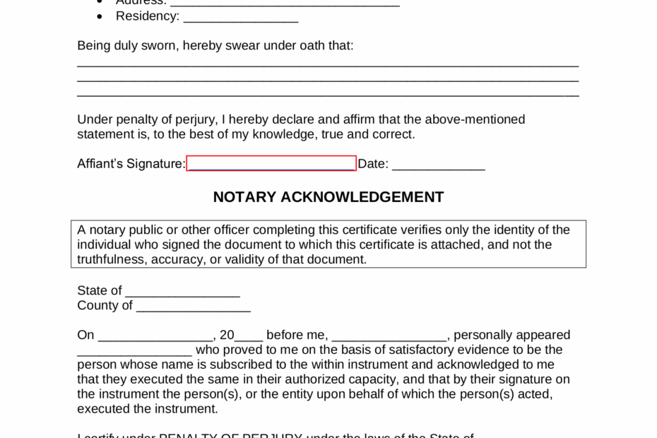 Free Blank Affidavit Templates 17 PDF Word EForms